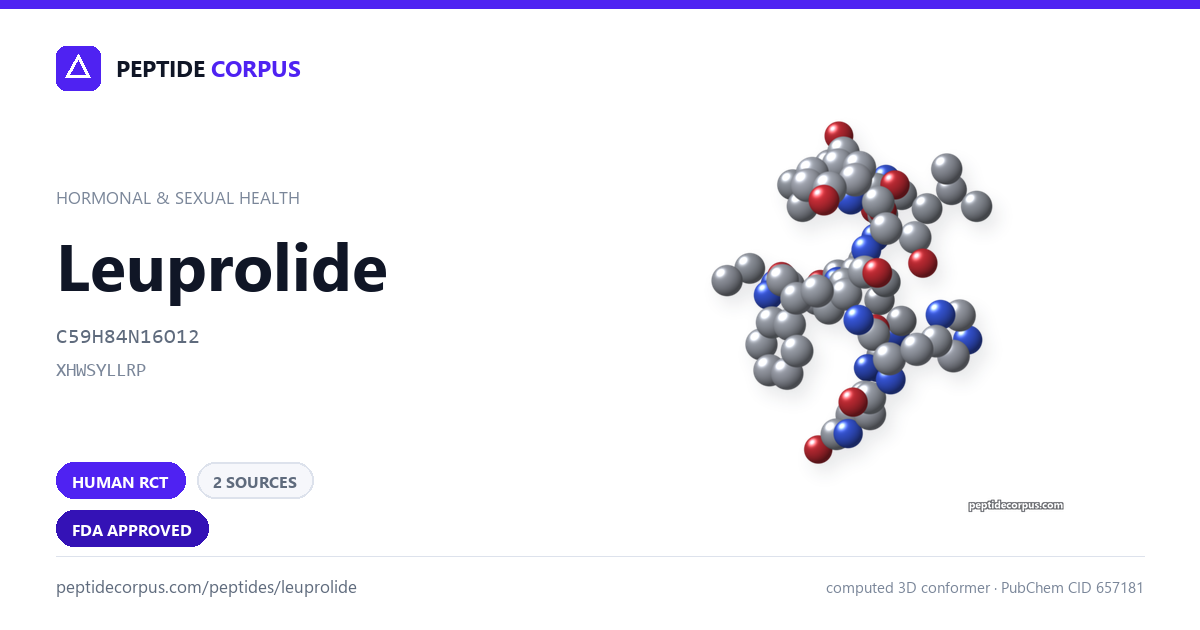 Share card for Leuprolide: structure, evidence rung and sources on file