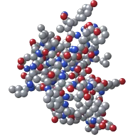 Space-filling model of Tirzepatide
